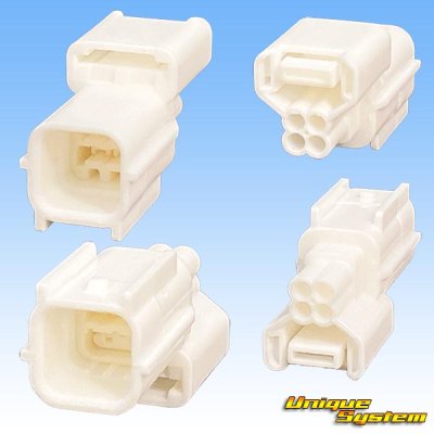 画像2: 矢崎総業 025型 HS 防水 4極 オスカプラー・端子セット 白色