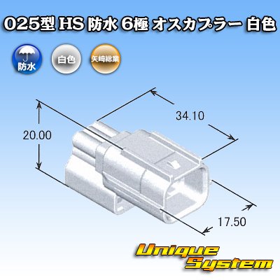 画像5: 矢崎総業 025型 HS 防水 6極 オスカプラー 白色