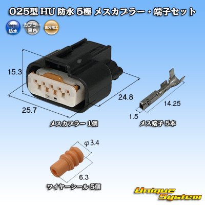 画像1: 旧三菱電線工業(現古河電工) 025型 HU 防水 5極 メスカプラー・端子セット