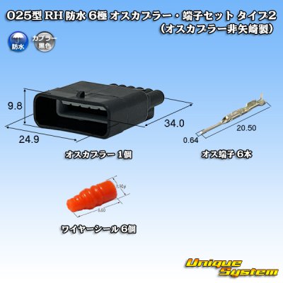 画像1: 025型 RH 防水 6極 オスカプラー・端子セット タイプ2 (オスカプラー非矢崎総業製)