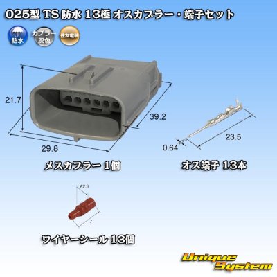 画像1: 住友電装 025型 TS 防水 13極 オスカプラー・端子セット