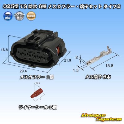 画像1: 住友電装 025型 TS 防水 6極 メスカプラー・端子セット タイプ2