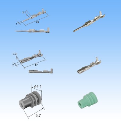 画像4: 住友電装 040型 HV/HVG 防水 2極 カプラー・端子セット リテーナー付属 (メス側 エネゴ対応仕様/オス側非住友製)