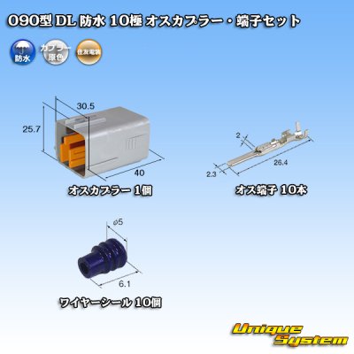 画像1: 住友電装 090型 DL 防水 10極 オスカプラー・端子セット