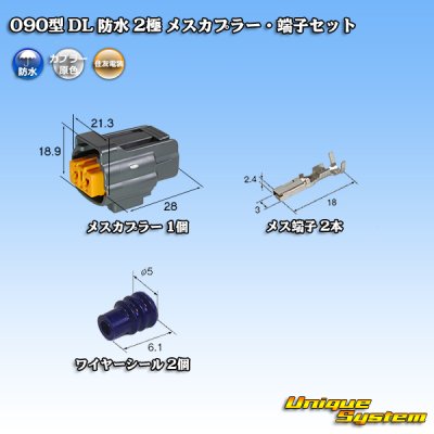 画像1: 住友電装 090型 DL 防水 2極 メスカプラー・端子セット タイプ1