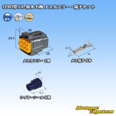 画像1: 住友電装 090型 DL 防水 6極 メスカプラー・端子セット