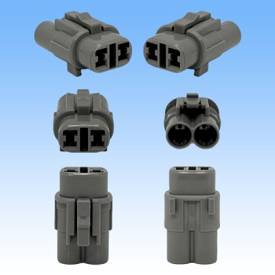 画像3: 住友電装 090型 MT 防水 2極 メスカプラー タイプ1(インターロック) 薄灰色