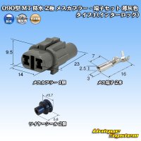 住友電装 090型 MT 防水 2極 メスカプラー・端子セット タイプ1(インターロック) 薄灰色