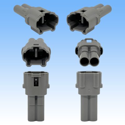 画像3: 住友電装 090型 MT 防水 2極 オスカプラー タイプ1(インターロック) 薄灰色
