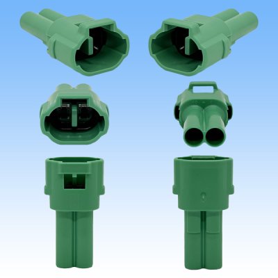 画像3: 住友電装 090型 MT 防水 2極 オスカプラー タイプ3(アームロック) 緑色
