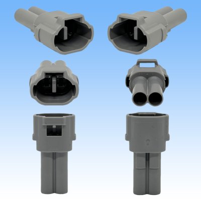 画像3: 住友電装 090型 MT 防水 2極 オスカプラー タイプ3(アームロック) 薄灰色