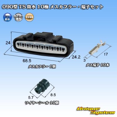 画像1: 住友電装 090型 TS 防水 10極 メスカプラー・端子セット