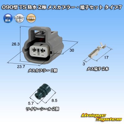 画像1: 住友電装 090型 TS 防水 2極 メスカプラー・端子セット タイプ7