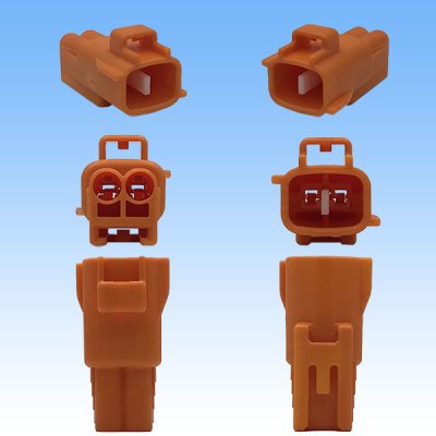 画像3: 住友電装 090型 TS 防水 2極 オスカプラー・端子セット タイプ2 橙色