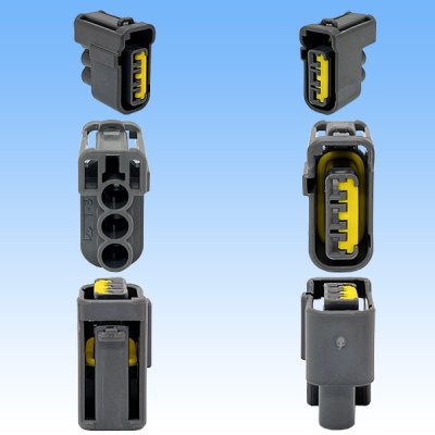 画像3: 古河電工 090型 FWコネクタ (FWDG) 防水 3極 メスカプラー タイプ3 灰色 リテーナー付属