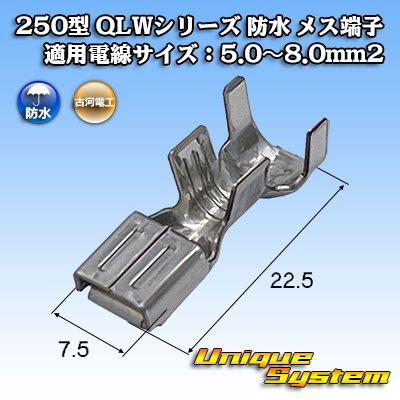画像1: 古河電工 250型 QLWシリーズ 防水 メス端子 適用電線サイズ：5.0〜8.0mm2