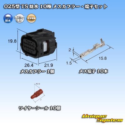 画像1: 住友電装 025型 TS 防水 10極 メスカプラー・端子セット