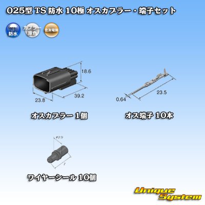 画像5: 住友電装 025型 TS 防水 10極 オスカプラー・端子セット