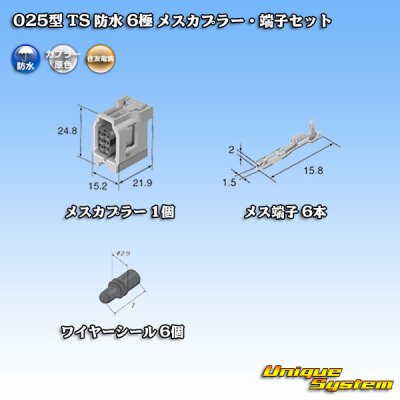 画像5: 住友電装 025型 TS 防水 6極 メスカプラー・端子セット タイプ1