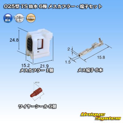 画像1: 住友電装 025型 TS 防水 6極 メスカプラー・端子セット タイプ1