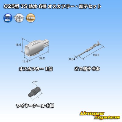 画像5: 住友電装 025型 TS 防水 6極 オスカプラー・端子セット タイプ1