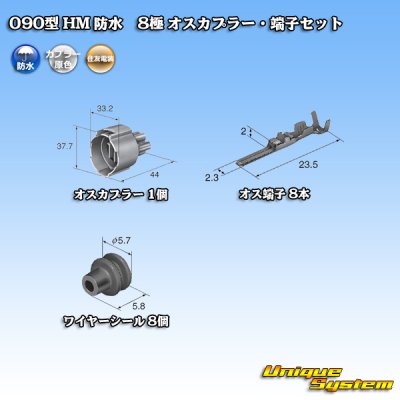 画像5: 住友電装 090型 HM 防水 8極 オスカプラー・端子セット