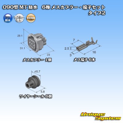 画像5: 住友電装 090型 MT 防水 6極 メスカプラー・端子セット タイプ2