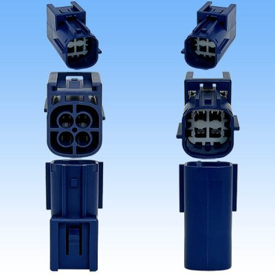 画像3: 住友電装 090型 RS(スタンダードタイプ2) 防水 4極 オスカプラー 青色 リテーナー付属 タイプ2