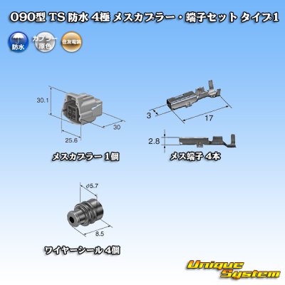 画像5: 住友電装 090型 TS 防水 4極 メスカプラー・端子セット タイプ1