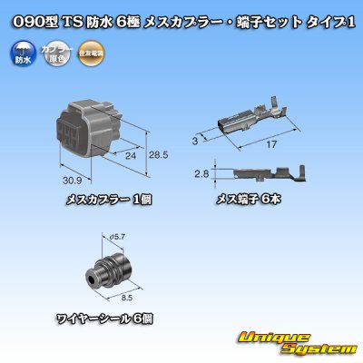 画像5: 住友電装 090型 TS 防水 6極 メスカプラー・端子セット タイプ1