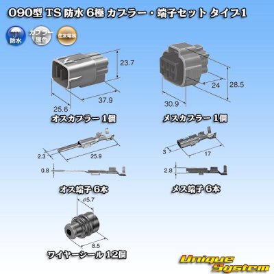 画像5: 住友電装 090型 TS 防水 6極 カプラー・端子セット タイプ1