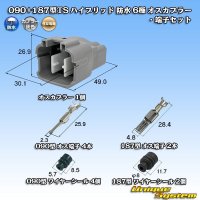住友電装 090+187型TS ハイブリッド 防水 6極 オスカプラー・端子セット (090型TS 4極+187型TS 2極)