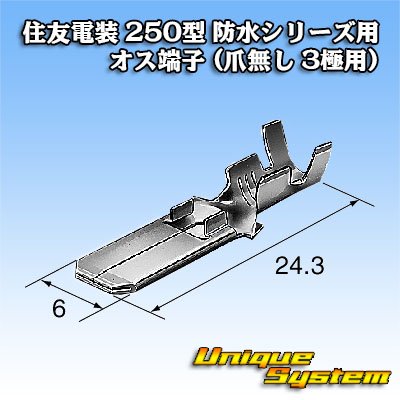 画像3: 住友電装 250型 防水シリーズ用 オス端子 (爪無し 1・3極用)