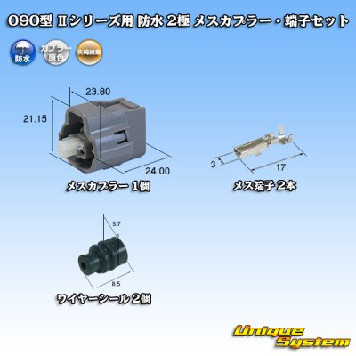 画像1: 矢崎総業 090型II 防水 2極 メスカプラー・端子セット タイプ1