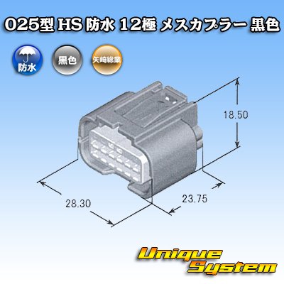 画像4: 矢崎総業 025型 HS 防水 12極 メスカプラー 黒色