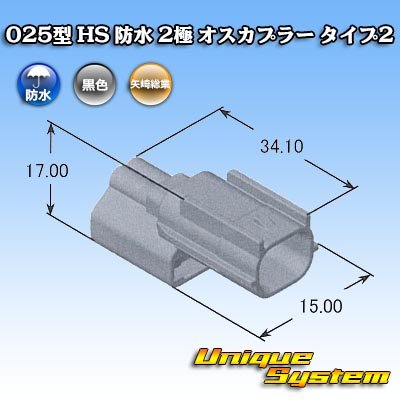 画像4: 矢崎総業 025型 HS 防水 2極 オスカプラー タイプ2