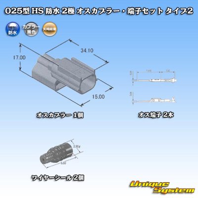 画像6: 矢崎総業 025型 HS 防水 2極 オスカプラー・端子セット タイプ2
