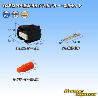 画像1: 矢崎総業 025型 RH 防水 6極 メスカプラー・端子セット タイプ1