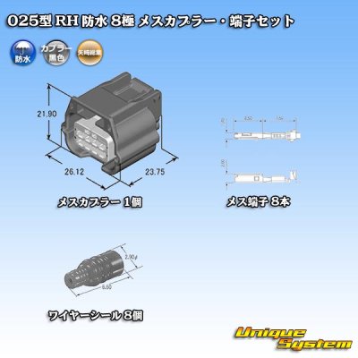 画像1: 矢崎総業 025型 RH 防水 8極 メスカプラー・端子セット