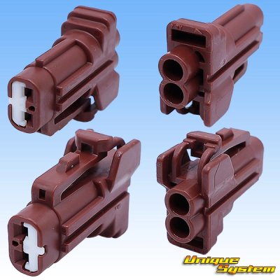 画像2: 矢崎総業 040型91コネクタ RKタイプ 防水 2極 メスカプラー タイプ2 茶色 ホルダー付属