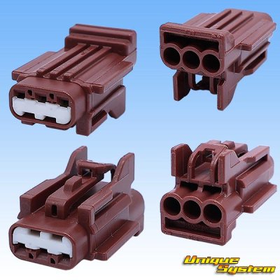 画像2: 矢崎総業 040型91コネクタ RKタイプ 防水 3極 メスカプラー・端子セット タイプ2 茶色 ホルダー付属