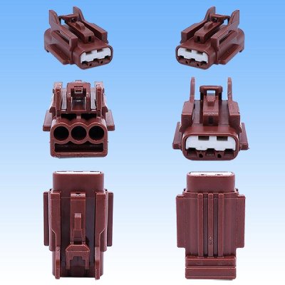画像3: 矢崎総業 040型91コネクタ RKタイプ 防水 3極 メスカプラー・端子セット タイプ2 茶色 ホルダー付属
