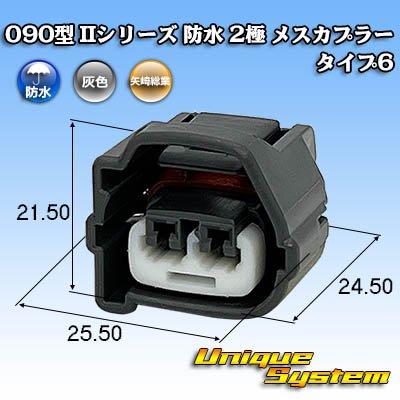 画像1: 矢崎総業 090型II 防水 2極 メスカプラー タイプ6