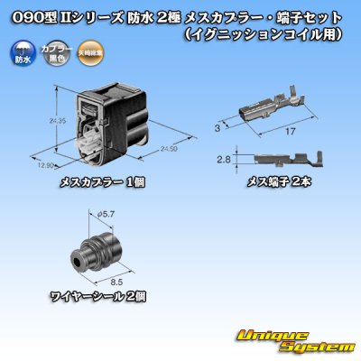 画像5: 矢崎総業 090型II 防水 2極 メスカプラー・端子セット(イグニッションコイル用)