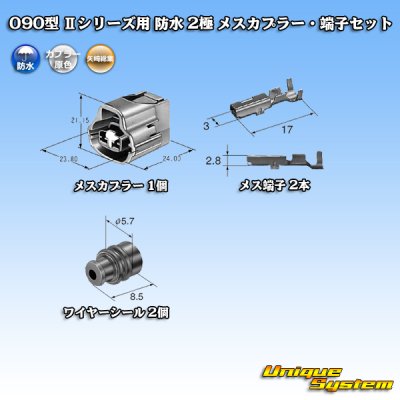 画像5: 矢崎総業 090型II 防水 2極 メスカプラー・端子セット タイプ1