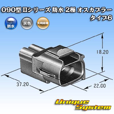 画像4: 矢崎総業 090型II 防水 2極 オスカプラー タイプ6