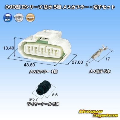 画像1: 矢崎総業 090型II 防水 5極 メスカプラー・端子セット