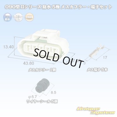 画像1: 矢崎総業 090型II 防水 5極 メスカプラー・端子セット