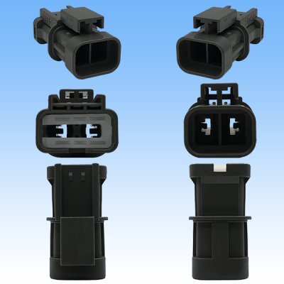 画像3: 矢崎総業 250型 58コネクタ Xタイプ 防水 2極 オスカプラー ホルダ付属 タイプ1 灰色