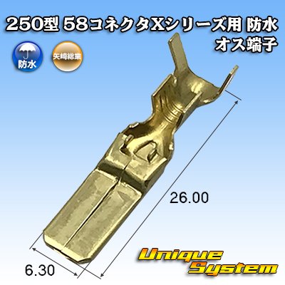 画像1: 矢崎総業 250型 58コネクタ Xタイプ 防水 オス端子